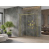 Mexen Omega sliding shower cabin 140 x 70 cm, transparent, gold - 825-140-070-50-00