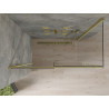 Mexen Omega sliding shower cabin 140 x 70 cm, transparent, gold - 825-140-070-50-00