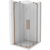 Mexen Velar L Duo sliding shower cabin 80 x 80 cm, transparent, brushed copper - 871-080-080-02-03-65