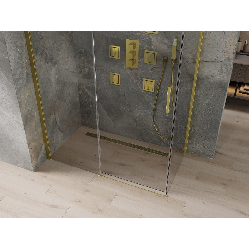 Mexen Omega sliding shower cabin 140 x 70 cm, transparent, gold - 825-140-070-50-00