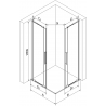 Mexen Velar L Duo sliding shower cabin 80 x 80 cm, transparent, gun metal - 871-080-080-02-03-95