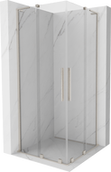 Mexen Velar L Duo sliding shower cabin 80 x 80 cm, transparent, brushed nickel - 871-080-080-02-03-97