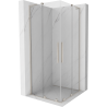Mexen Velar L Duo sliding shower cabin 90 x 90 cm, transparent, brushed nickel - 871-090-090-02-03-97