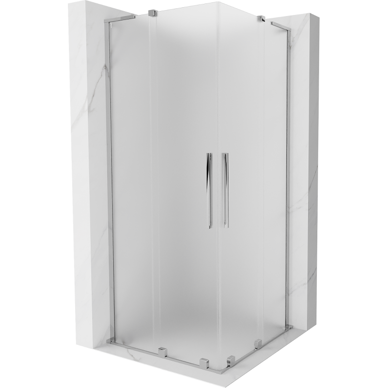 Mexen Velar L Duo sliding shower cabin 80 x 80 cm, frost, chrome - 871-080-080-02-33-01