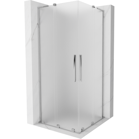 Mexen Velar L Duo Sliding Shower Cabin 90 x 90 cm, Frosted, Chrome - 871-090-090-02-33-01