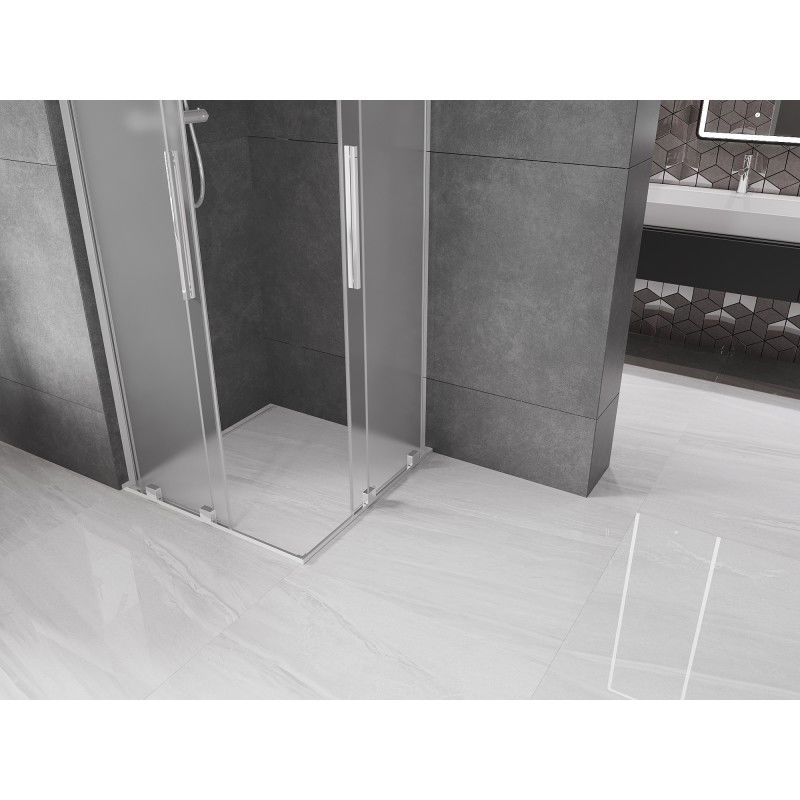 Mexen Velar L Duo sliding shower cabin 90 x 90 cm, frost, chrome - 871-090-090-02-33-01
