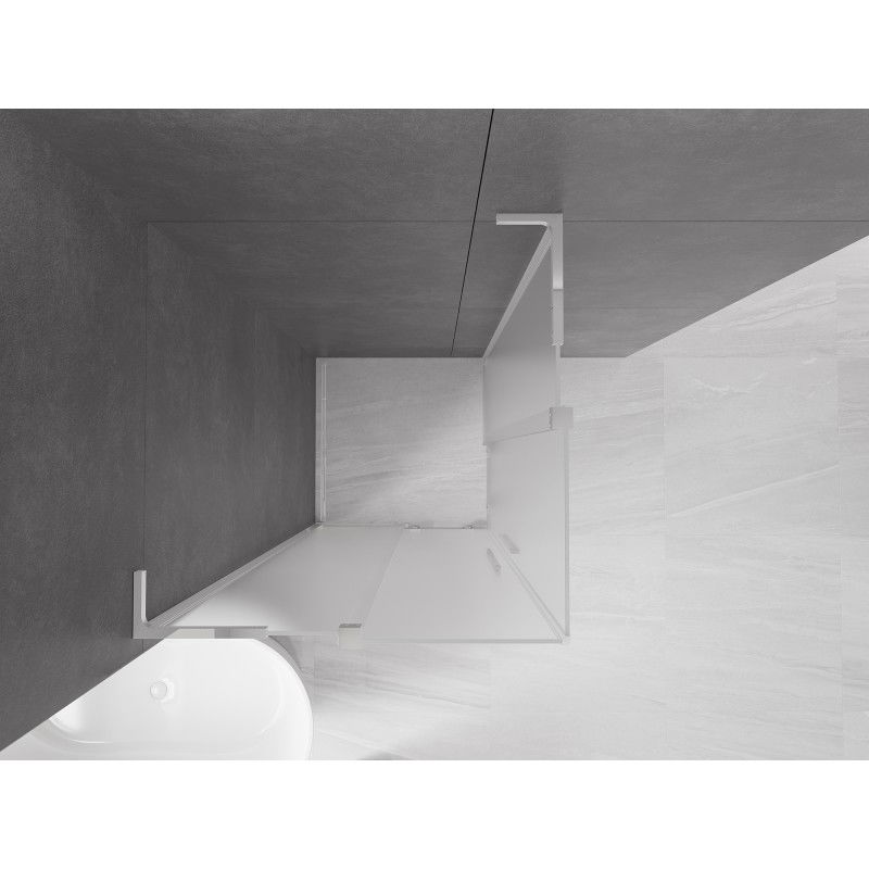 Mexen Velar L Duo sliding shower cabin 90 x 90 cm, frost, chrome - 871-090-090-02-33-01