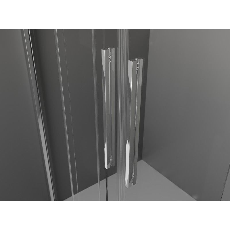 Mexen Velar L Duo sliding shower cabin 80 x 80 cm, frost, chrome - 871-080-080-02-33-01