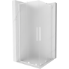 Mexen Velar L Duo sliding shower enclosure 90 x 90 cm, frosted, white - 871-090-090-02-33-20