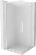 Mexen Velar L Duo sliding shower cabin 90 x 90 cm, frosted, white - 871-090-090-02-33-20