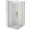 Mexen Velar L Duo sliding shower cabin 80 x 80 cm, frost, gold - 871-080-080-02-33-50