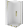 Mexen Velar L Duo sliding shower cabin 100 x 100 cm, frosted, gold - 871-100-100-02-33-50