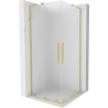 Mexen Velar L Duo sliding shower cabin 90 x 90 cm, frosted, brushed gold - 871-090-090-02-33-55