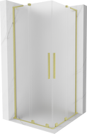 Mexen Velar L Duo sliding shower enclosure 90 x 90 cm, frosted, brushed gold - 871-090-090-02-33-55