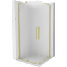 Mexen Velar L Duo Sliding Shower Enclosure 80 x 80 cm, Frosted, Brushed Gold - 871-080-080-02-33-55