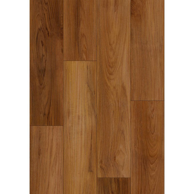 Mexen Lubbock vinyl panel sample 1240 x 182 mm SPC 6.5 mm, IXPE underlay 1.5 mm, 4-sided V-groove, Teak - F1092-S