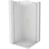 Mexen Velar L Duo sliding shower enclosure 100 x 100 cm, frost, brushed nickel - 871-100-100-02-33-97