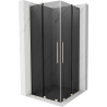 Mexen Velar L Duo sliding shower enclosure 100 x 100 cm, graphite, brushed nickel - 871-100-100-02-43-97