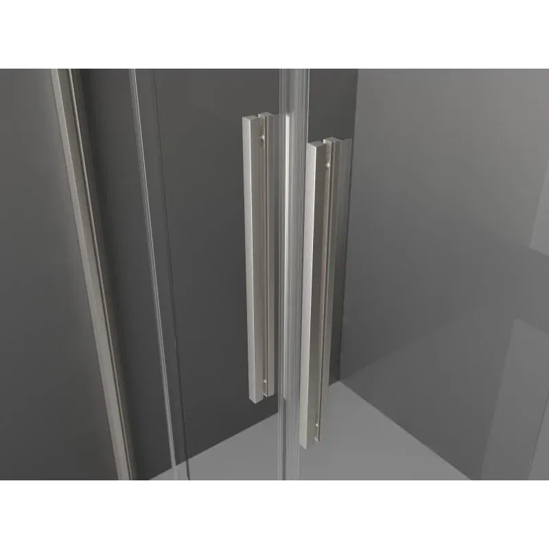 Mexen Velar L Duo Sliding Shower Cabin 80 x 80 cm, Graphite, Brushed Nickel - 871-080-080-02-43-97