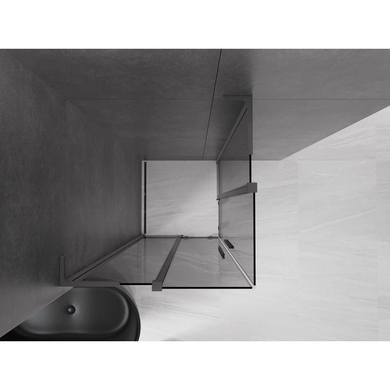 Mexen Velar L Duo sliding shower cabin 90 x 90 cm, graphite, gun metal - 871-090-090-02-43-95