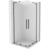 Mexen Velar L Duo sliding shower cabin 80 x 80 cm, frost, gun metal - 871-080-080-02-33-95