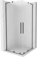 Mexen Velar L Duo sliding shower cabin 80 x 80 cm, frosted, gun metal - 871-080-080-02-33-95