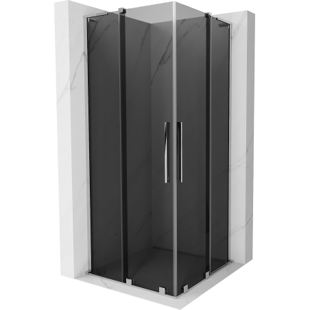 Mexen Velar L Duo shower enclosure sliding 80 x 80 cm, graphite, chrome - 871-080-080-02-43-01