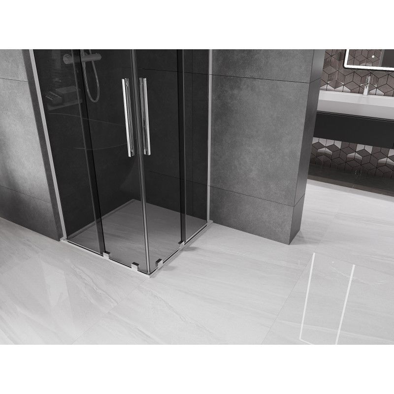 Mexen Velar L Duo sliding shower cabin 100 x 100 cm, graphite, chrome - 871-100-100-02-43-01