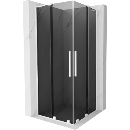 Mexen Velar L Duo sliding shower cabin 100 x 100 cm, graphite, white - 871-100-100-02-43-20