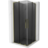 Mexen Velar L Duo sliding shower enclosure 80 x 80 cm, graphite, gold - 871-080-080-02-43-50