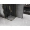 Mexen Velar L Duo sliding shower enclosure 80 x 80 cm, graphite, gold - 871-080-080-02-43-50