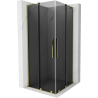 Mexen Velar L Duo Sliding Shower Cabin 100 x 100 cm, Graphite, Gold - 871-100-100-02-43-50