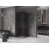 Mexen Velar L Duo sliding shower cabin 100 x 100 cm, graphite, rose gold - 871-100-100-02-43-60