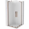 Mexen Velar L Duo sliding shower cabin 80 x 80 cm, frost, rose gold - 871-080-080-02-33-60