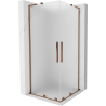 Mexen Velar L Duo sliding shower enclosure 90 x 90 cm, frost, rose gold - 871-090-090-02-33-60