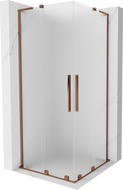 Mexen Velar L Duo sliding shower enclosure 90 x 90 cm, frost, rose gold - 871-090-090-02-33-60