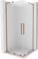 Mexen Velar L Duo Sliding Shower Enclosure 90 x 90 cm, Frosted, Brushed Copper - 871-090-090-02-33-65