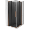 Mexen Velar L Duo Sliding Shower Cabin 80 x 80 cm, Graphite, Brushed Copper - 871-080-080-02-43-65