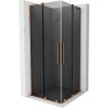 Mexen Velar L Duo Sliding Shower Cabin 100 x 100 cm, Graphite, Brushed Copper - 871-100-100-02-43-65