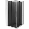 Mexen Velar L Duo sliding shower cabin 90 x 90 cm, graphite, brushed gun gray - 871-090-090-02-43-66
