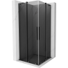 Mexen Velar L Duo sliding shower cabin 100 x 100 cm, graphite, brushed gun gray - 871-100-100-02-43-66