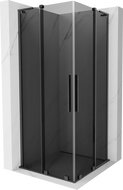 Mexen Velar L Duo sliding shower enclosure 100 x 100 cm, graphite, brushed gun gray - 871-100-100-02-43-66