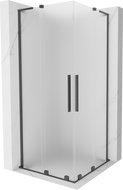Mexen Velar L Duo sliding shower cabin 80 x 80 cm, frost, gun gray brushed - 871-080-080-02-33-66