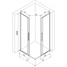 Mexen Velar L Duo sliding shower enclosure 80 x 80 cm, frost, brushed gun gray - 871-080-080-02-33-66