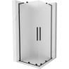Mexen Velar L Duo Sliding Shower Enclosure 80 x 80 cm, Frosted, Black - 871-080-080-02-33-70