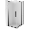 Mexen Velar L Duo sliding shower cabin 90 x 90 cm, frost, black - 871-090-090-02-33-70