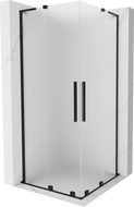 Mexen Velar L Duo Sliding Shower Enclosure 90 x 90 cm, Frosted, Black - 871-090-090-02-33-70
