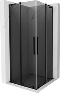 Mexen Velar L Duo sliding shower cabin 80 x 80 cm, graphite, black - 871-080-080-02-43-70