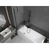 Mexen Next 1-panel Bathtub Screen 60 x 150 cm, Stripes, Black - 895-060-000-00-09-70