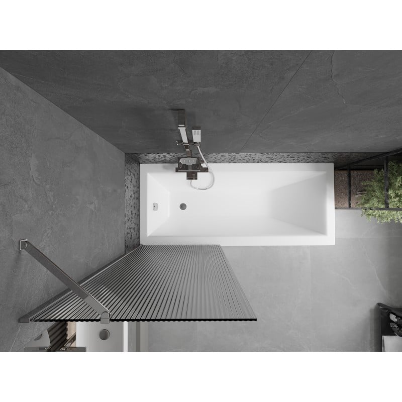 Mexen Next 1-wing Bath Screen 70 x 150 cm, Stripes, Chrome - 895-070-000-00-09-01